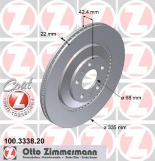 Диск тормозной ZIMMERMANN 100.3338.20