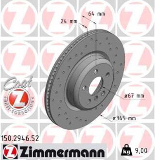 Диск гальмівний ZIMMERMANN 150.2946.52