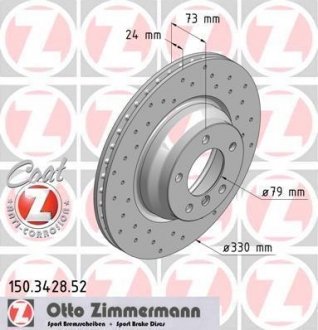 Диск гальмівний ZIMMERMANN 150.3428.52