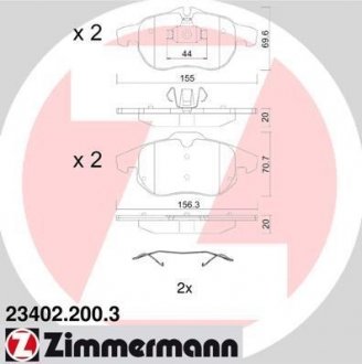 Колодки гальмівні дискові ZIMMERMANN 23402.200.3