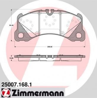 Колодки гальмівні дискові ZIMMERMANN 25007.168.1