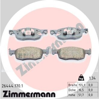 Комплект гальмівних колодок ZIMMERMANN 26444.170.1