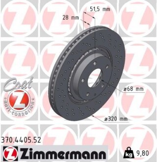 Диск гальмівний Sport Z ZIMMERMANN 370440552