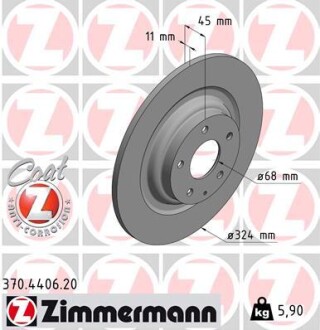 Диск гальмівний ZIMMERMANN 370.4406.20