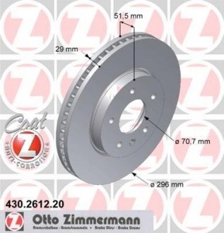 Диск гальмівний ZIMMERMANN 430.2612.20