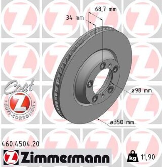 Диск гальмівний ZIMMERMANN 460.4504.20