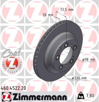 Диск гальмівний ZIMMERMANN 460.4522.20