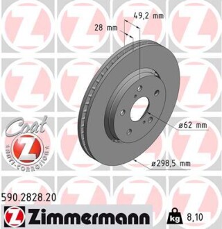 Диск гальмівний ZIMMERMANN 590.2828.20