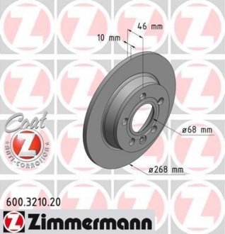 Диск гальмівний ZIMMERMANN 600.3210.20